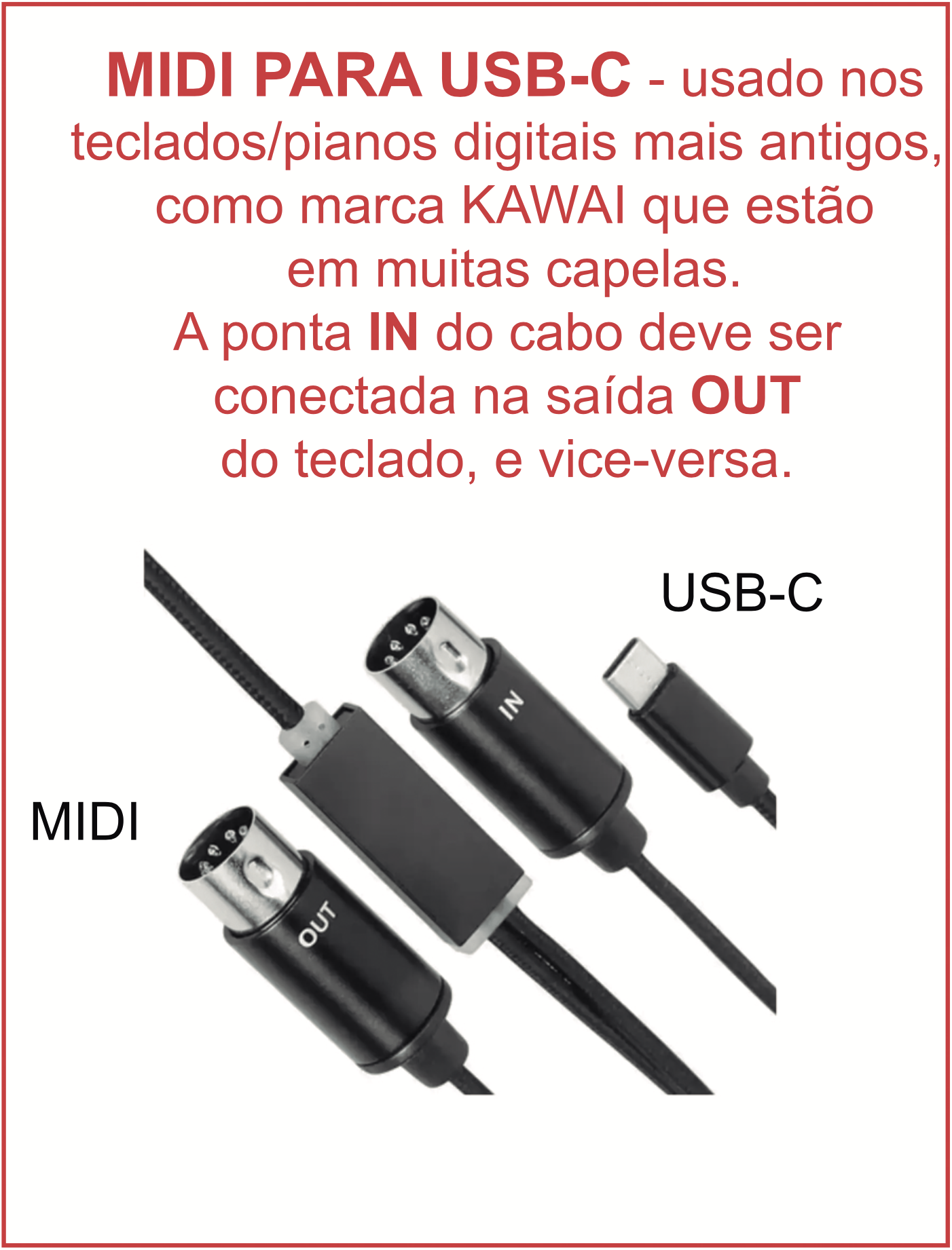MIDI to USB-C connection example